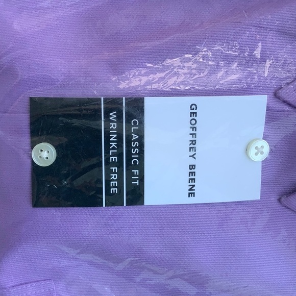 Geoffrey Beene Classic Fit Wrinkle Free Dress Shirt XL 17 1/2-32/33 Purple NWT - Picture 3 of 4